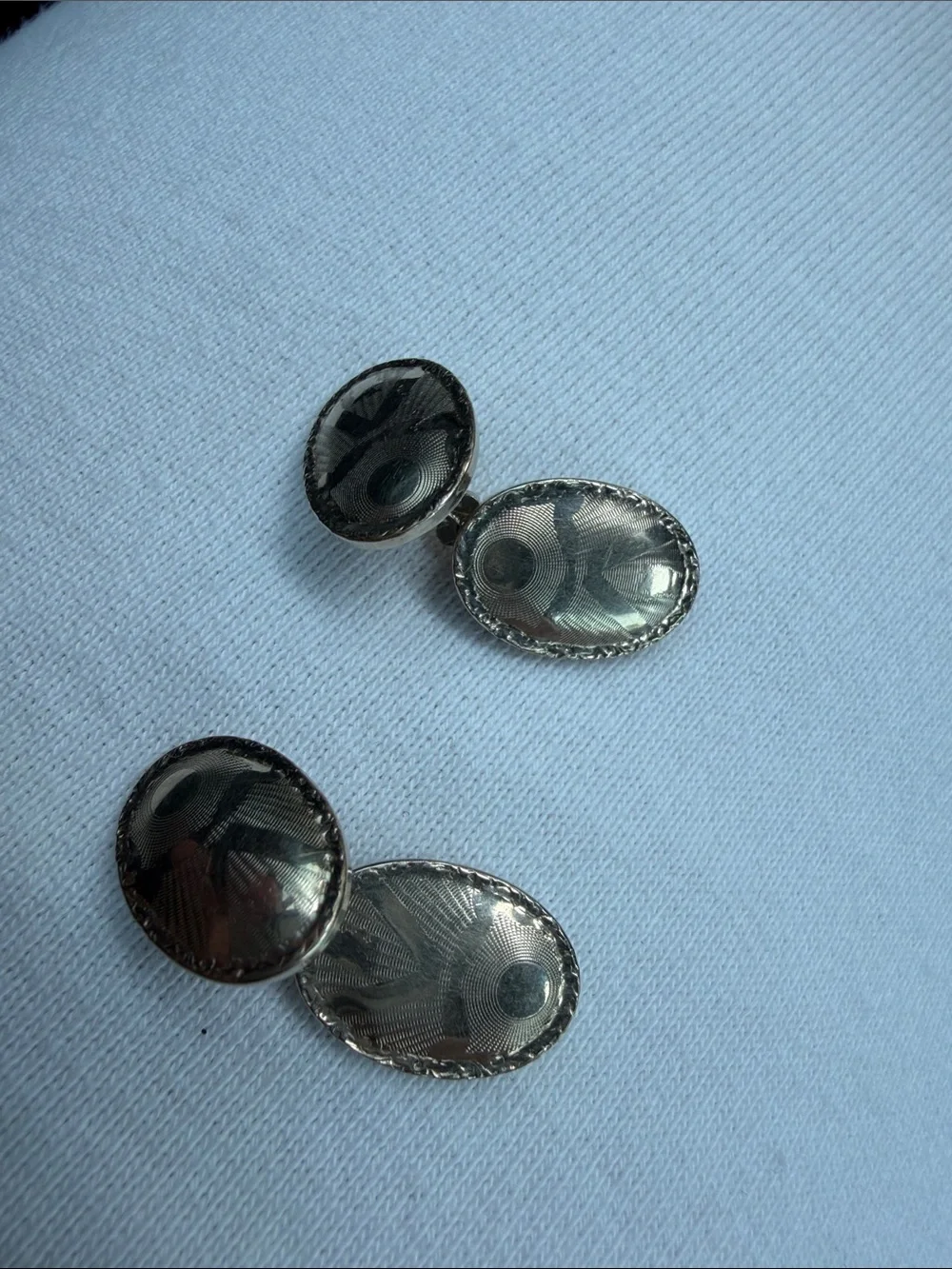 Very Vtg 14k White Gold Filled Talon Grip Cufflinks 1910-1920s